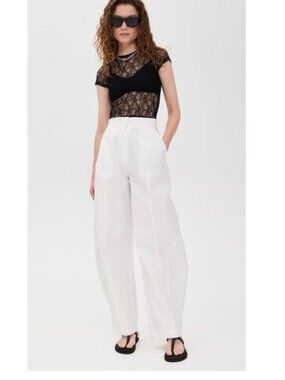Simonett Lightweight Barrel Trousers in White Size X-Small NEW!